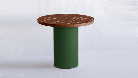 reddie-raw round 100dia x 75H *cm / Collab~Rust / Metal~Green Dora Drum Table Round - COLLAB
