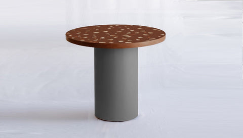 reddie-raw round 100dia x 75H *cm / Collab~Rust / Metal~Grey Dora Drum Table Round - COLLAB