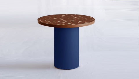 reddie-raw round 100dia x 75H *cm / Collab~Rust / Metal~Navy Dora Drum Table Round - COLLAB