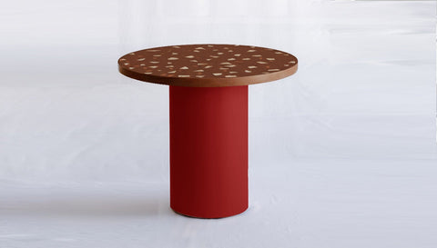 reddie-raw round 100dia x 75H *cm / Collab~Rust / Metal~Red Dora Drum Table Round - COLLAB