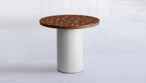 reddie-raw round 100dia x 75H *cm / Collab~Rust / Metal~White Dora Drum Table Round - COLLAB