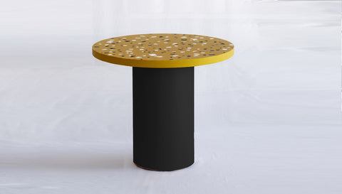 reddie-raw round 100dia x 75H *cm / Collab~Yellow / Metal~Black Dora Drum Table Round - COLLAB