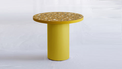 reddie-raw round 100dia x 75H *cm / Collab~Yellow / Metal~Yellow Dora Drum Table Round - COLLAB