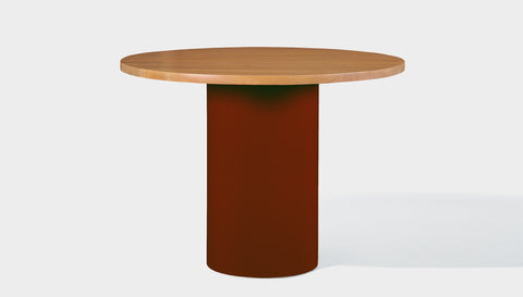 reddie-raw round 100dia x 75H *cm / Solid Reclaimed Teak Wood~Natural / Metal~Rust Dora Drum Table Round - Wood