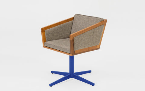 reddie-raw stool 50W x 48D x 72H *cm (45H seat height crushed) / 100% Wool Fabric~Textile 23 402 black stripe / Metal~Navy Jay Swivel Chair