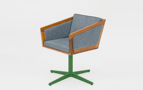 reddie-raw stool 50W x 48D x 72H *cm (45H seat height crushed) / 100% Wool Fabric~Textile 23 484 blue stripe / Metal~Mint Jay Swivel Chair