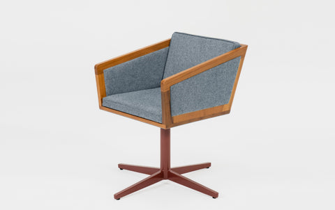 reddie-raw stool 50W x 48D x 72H *cm (45H seat height crushed) / 100% Wool Fabric~Textile 23 484 blue stripe / Metal~Rust Jay Swivel Chair