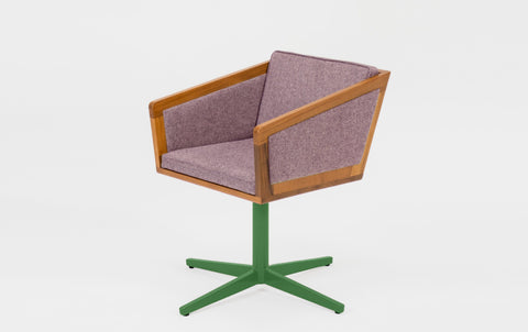 reddie-raw stool 50W x 48D x 72H *cm (45H seat height crushed) / 100% Wool Fabric~Textile 23 489 pink stripe / Metal~Green Jay Swivel Chair