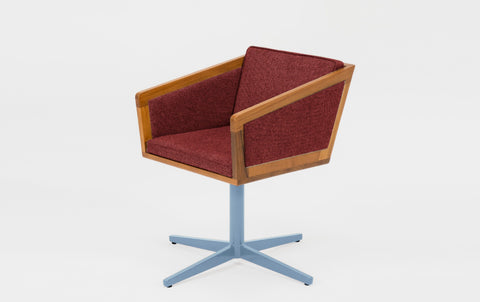 reddie-raw stool 50W x 48D x 72H *cm (45H seat height crushed) / Fabric~Davano Sangria / Metal~Blue Jay Swivel Chair