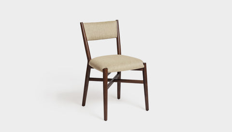reddie-raw dining chair 46W x 49D x 82H *cm (46H seat) / Solid Reclaimed Teak Wood~Walnut / Fabric~Davano Paper Bank Jepara Fabric Dining Chair
