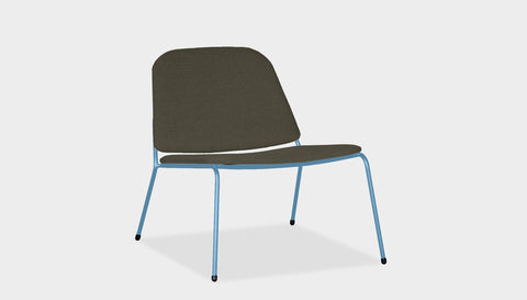reddie-raw lounge chair 68W x 75D x 70H *cm (40H seat) / Fabric~Blush Antrazit / Metal~Blue Kami Lounge Chair