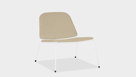 reddie-raw lounge chair 68W x 75D x 70H *cm (40H seat) / Fabric~Blush Cream / Metal~White Kami Lounge Chair