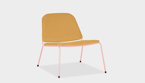 reddie-raw lounge chair 68W x 75D x 70H *cm (40H seat) / Fabric~Blush Curry / Metal~Pink Kami Lounge Chair