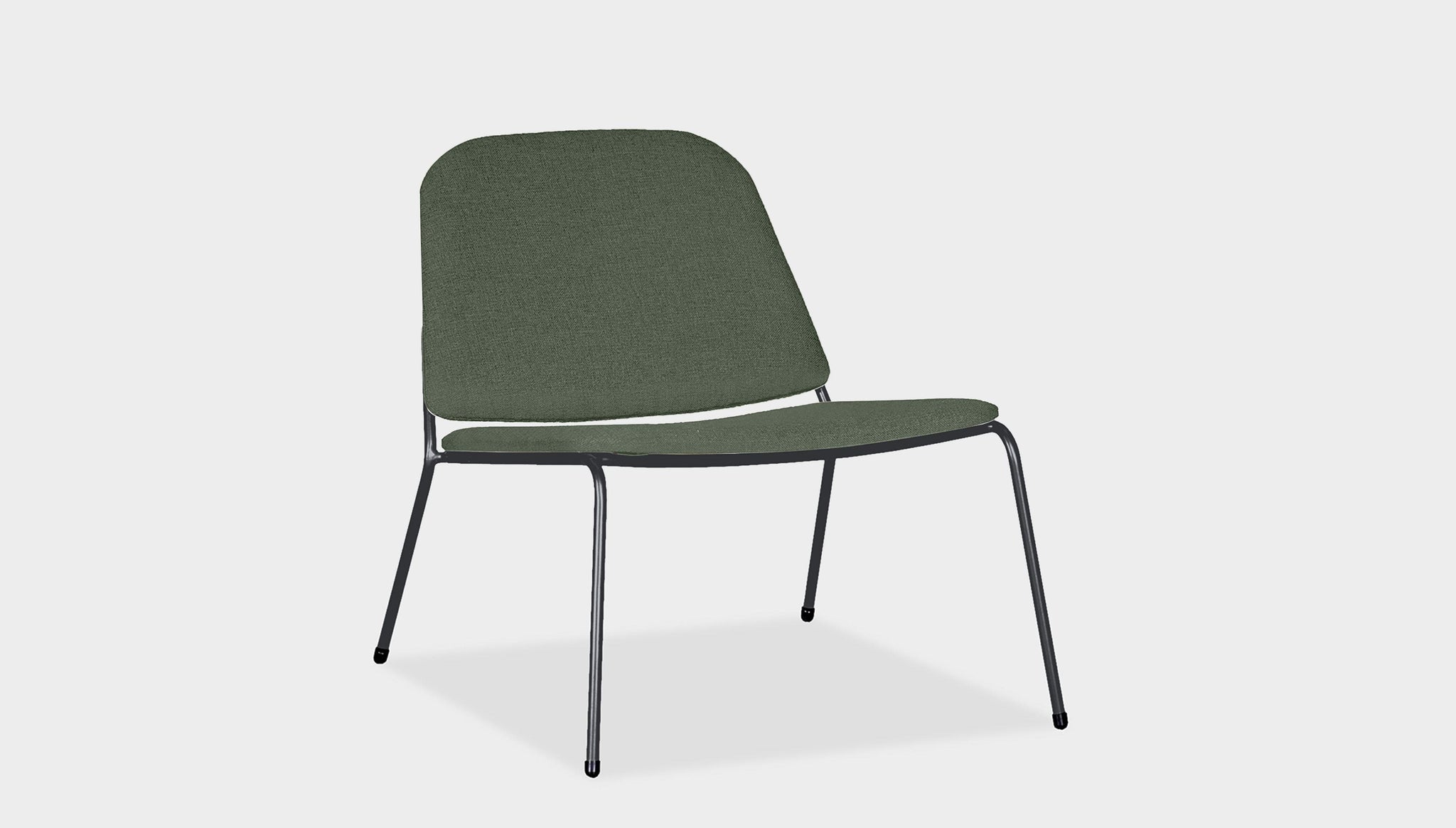 reddie-raw lounge chair 68W x 75D x 70H *cm (40H seat) / Fabric~Blush Green / Metal~Black Kami Lounge Chair