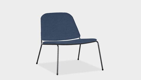 reddie-raw lounge chair 68W x 75D x 70H *cm (40H seat) / Fabric~Blush Navy / Metal~Black Kami Lounge Chair