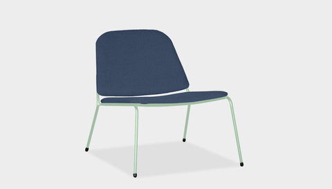 reddie-raw lounge chair 68W x 75D x 70H *cm (40H seat) / Fabric~Blush Navy / Metal~Mint Kami Lounge Chair