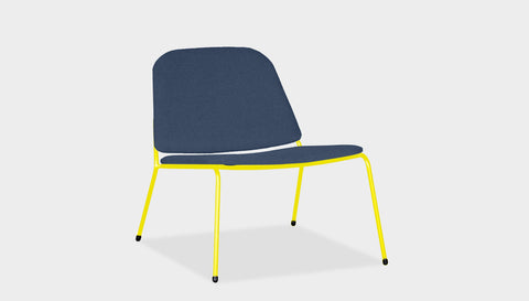 reddie-raw lounge chair 68W x 75D x 70H *cm (40H seat) / Fabric~Blush Navy / Metal~Yellow Kami Lounge Chair