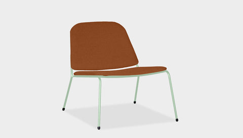 reddie-raw lounge chair 68W x 75D x 70H *cm (40H seat) / Fabric~Blush Rust / Metal~Mint Kami Lounge Chair
