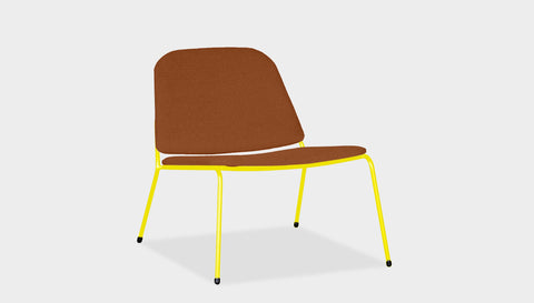 reddie-raw lounge chair 68W x 75D x 70H *cm (40H seat) / Fabric~Blush Rust / Metal~Yellow Kami Lounge Chair