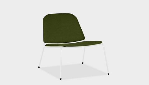 reddie-raw lounge chair 68W x 75D x 70H *cm (40H seat) / Fabric~Davano Green / Metal~White Kami Lounge Chair