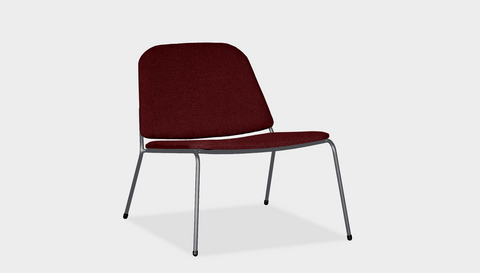 reddie-raw lounge chair 68W x 75D x 70H *cm (40H seat) / Fabric~Davano Sangria / Metal~Grey Kami Lounge Chair