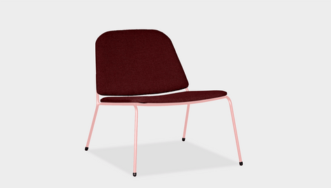 reddie-raw lounge chair 68W x 75D x 70H *cm (40H seat) / Fabric~Davano Sangria / Metal~Pink Kami Lounge Chair