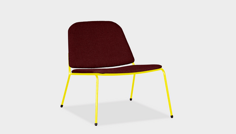 reddie-raw lounge chair 68W x 75D x 70H *cm (40H seat) / Fabric~Davano Sangria / Metal~Yellow Kami Lounge Chair