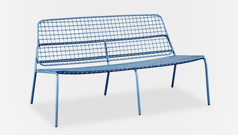 reddie-raw outdoor lounge 136W x 76D x 70H *cm (40H seat) / Metal~Blue Kami Outdoor Lounge 2 seater