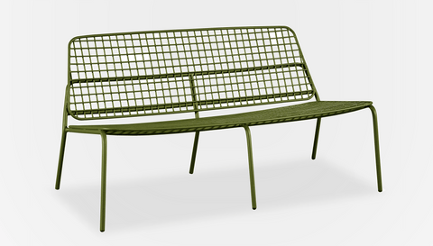 reddie-raw outdoor lounge 136W x 76D x 70H *cm (40H seat) / Metal~Green Kami Outdoor Lounge 2 seater
