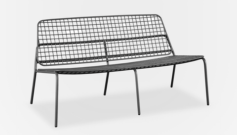 reddie-raw outdoor lounge 136W x 76D x 70H *cm (40H seat) / Metal~Grey Kami Outdoor Lounge 2 seater