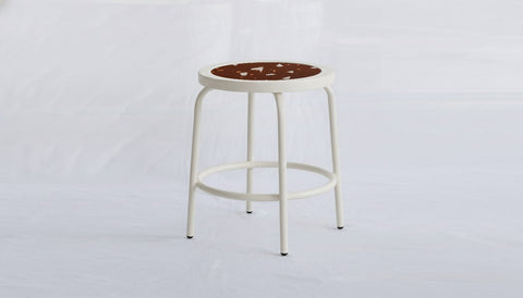 reddie-raw square side table 36W dia x 45H *cm / COMBO~Plum / Metal~White Milton Low Stool