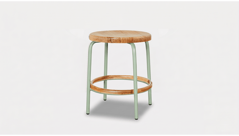 reddie-raw stool 35dia x 45H / Solid Reclaimed Teak Wood~Oak / Metal~Mint Milton Low Stool - Wood