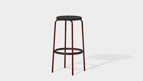 reddie-raw stool 35dia x 75H (bar height) / Solid Reclaimed Teak Wood~Black / Metal~Rust Milton Stool