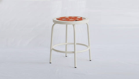 reddie-raw square side table Milton Stool COLLAB
