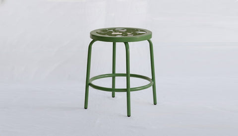 reddie-raw square side table 35W dia x 45H *cm / Collab~Green / Metal~Green Milton Stool COLLAB