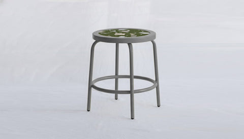 reddie-raw square side table 35W dia x 45H *cm / Collab~Green / Metal~Grey Milton Stool COLLAB