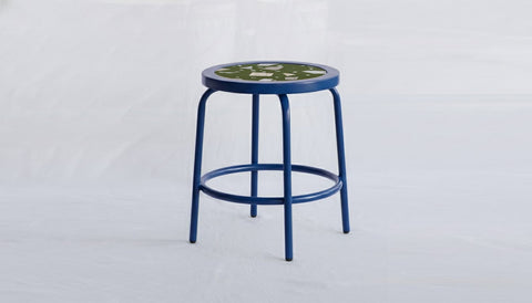 reddie-raw square side table 35W dia x 45H *cm / Collab~Green / Metal~Navy Milton Stool COLLAB