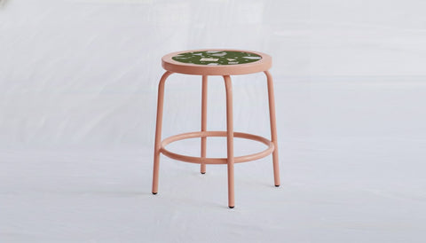 reddie-raw square side table 35W dia x 45H *cm / Collab~Green / Metal~Pink Milton Stool COLLAB