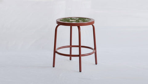 reddie-raw square side table 35W dia x 45H *cm / Collab~Green / Metal~Rust Milton Stool COLLAB