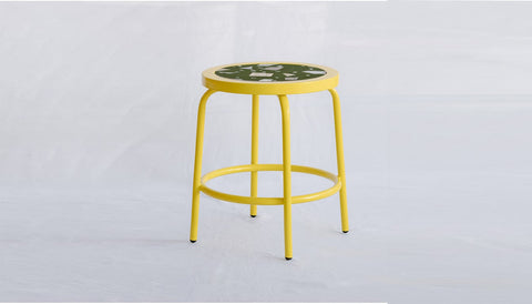 reddie-raw square side table 35W dia x 45H *cm / Collab~Green / Metal~Yellow Milton Stool COLLAB