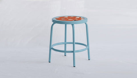 reddie-raw square side table 35W dia x 45H *cm / Collab~Pink / Metal~Blue Milton Stool COLLAB