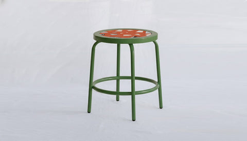 reddie-raw square side table 35W dia x 45H *cm / Collab~Pink / Metal~Green Milton Stool COLLAB
