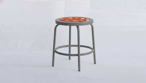 reddie-raw square side table 35W dia x 45H *cm / Collab~Pink / Metal~Grey Milton Stool COLLAB