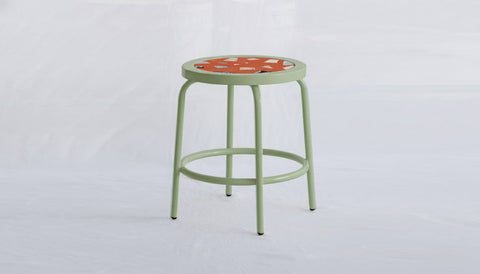 reddie-raw square side table 35W dia x 45H *cm / Collab~Pink / Metal~Mint Milton Stool COLLAB