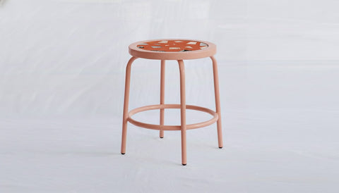 reddie-raw square side table 35W dia x 45H *cm / Collab~Pink / Metal~Pink Milton Stool COLLAB