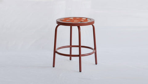 reddie-raw square side table 35W dia x 45H *cm / Collab~Pink / Metal~Rust Milton Stool COLLAB