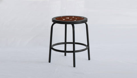 reddie-raw square side table 35W dia x 45H *cm / Collab~Rust / Metal~Black Milton Stool COLLAB