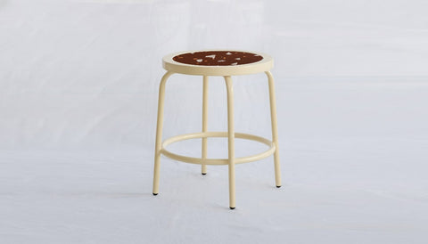 reddie-raw square side table 35W dia x 45H *cm / Collab~Rust / Metal~Cream Milton Stool COLLAB