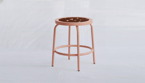 reddie-raw square side table 35W dia x 45H *cm / Collab~Rust / Metal~Pink Milton Stool COLLAB
