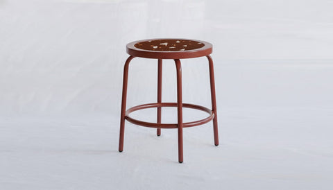 reddie-raw square side table 35W dia x 45H *cm / Collab~Rust / Metal~Rust Milton Stool COLLAB
